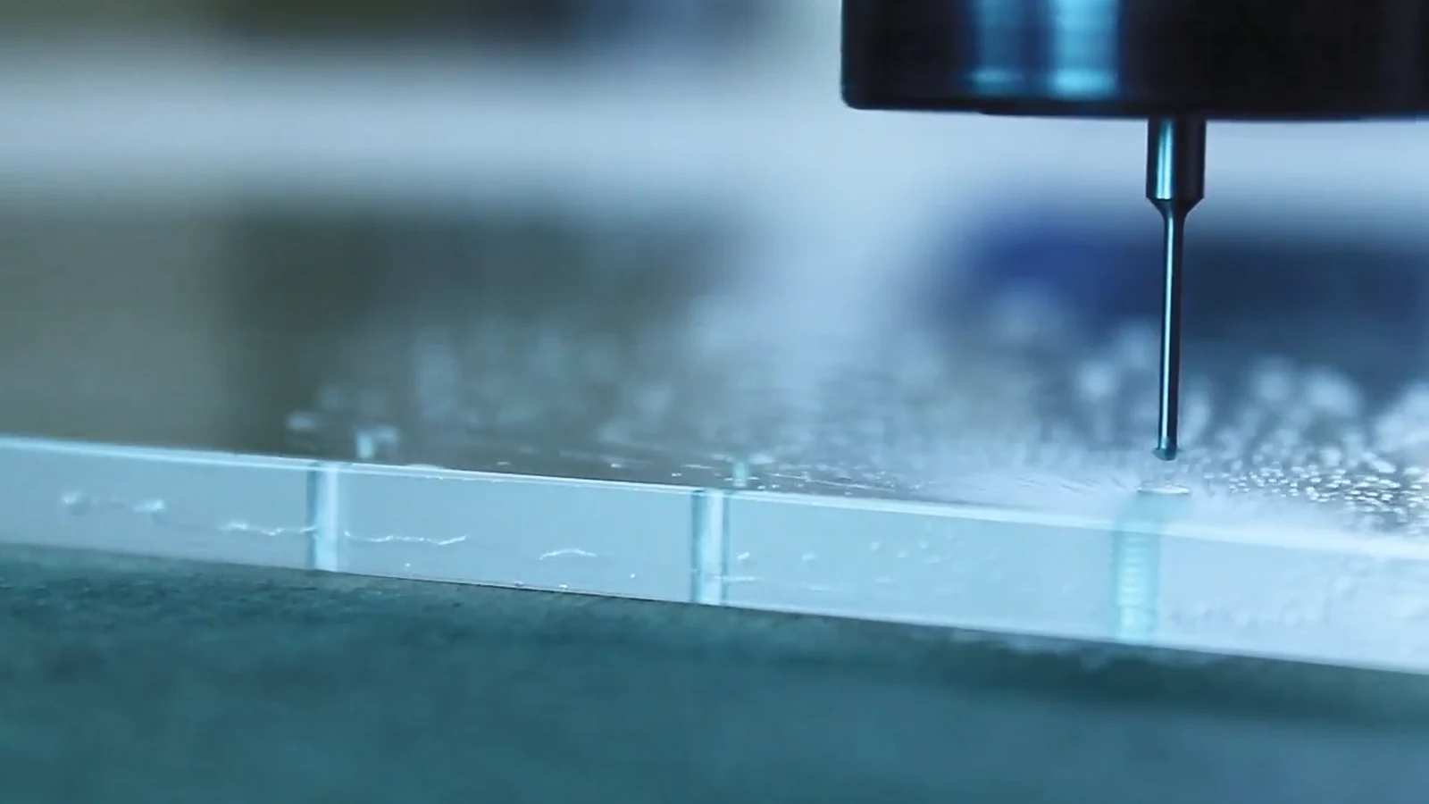 Cutting a thread in transparent acrylic with a fine tool