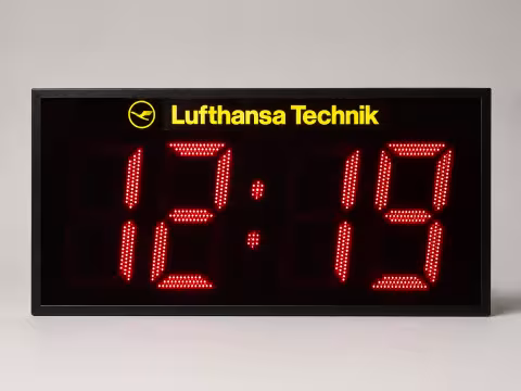 LED facade clock manufactured by NEON.BG for Lufthansa Technik Sofia