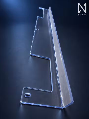 CNC-routed and bent 5 mm clear polycarbonate component
