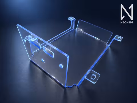 Polycarbonate cover with an internal bent partition and slotted openings